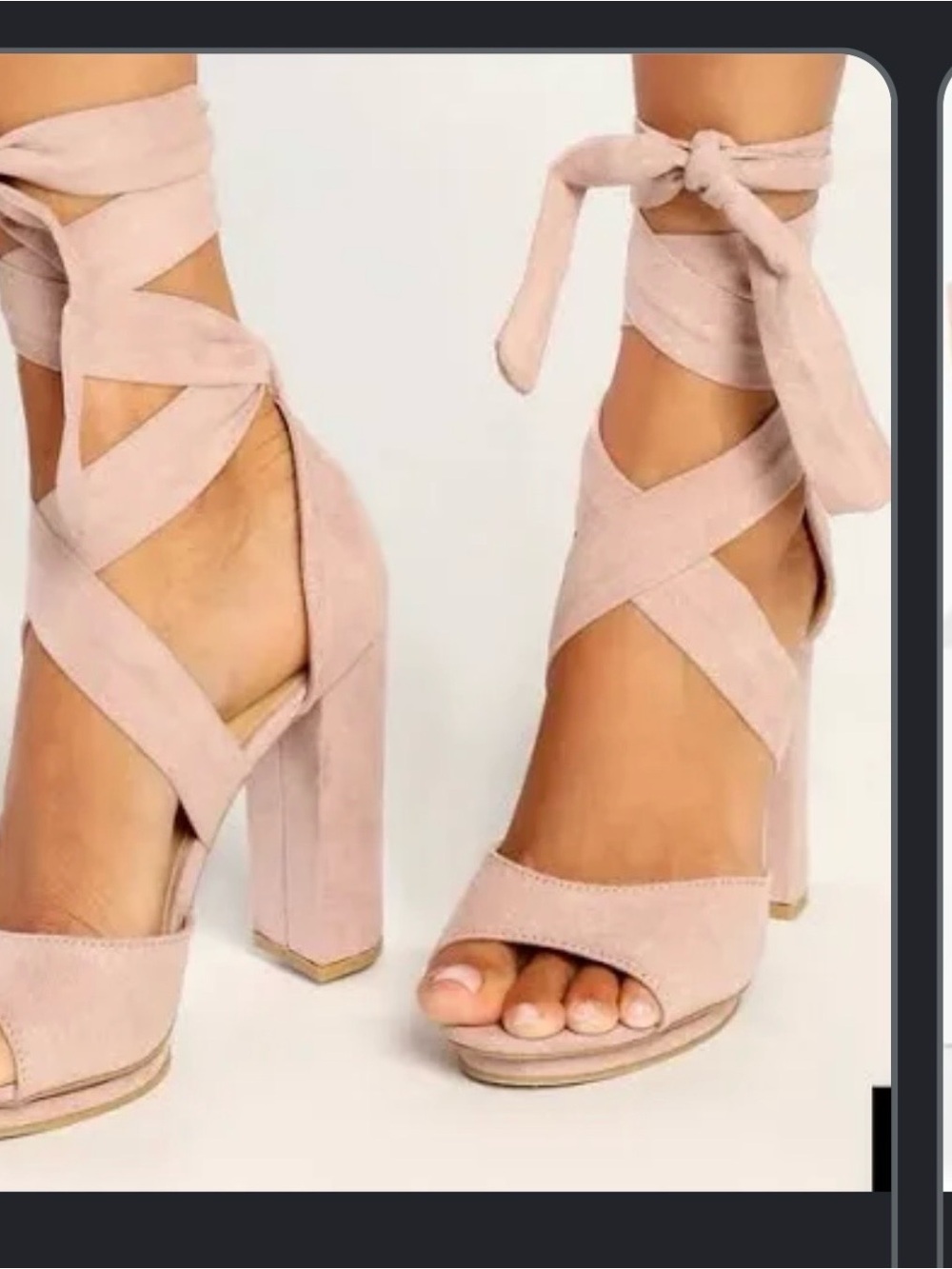 Lulu's Blush Suede Block Heel Sandals